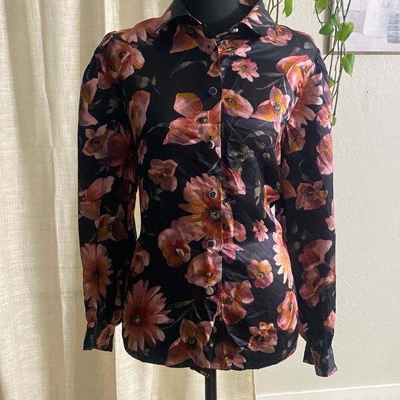 The Kooples Black Floral Blouse - Picture 6 of 9